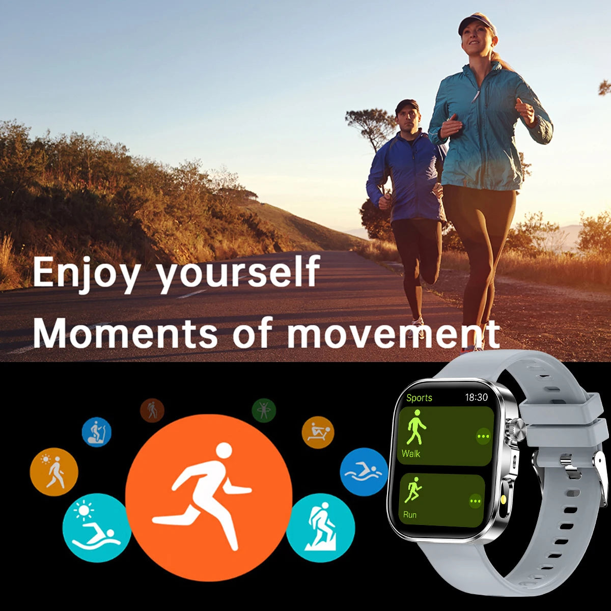 2026 New Hot Smartwatch 2.01 Screen Voice Assistant - flash light