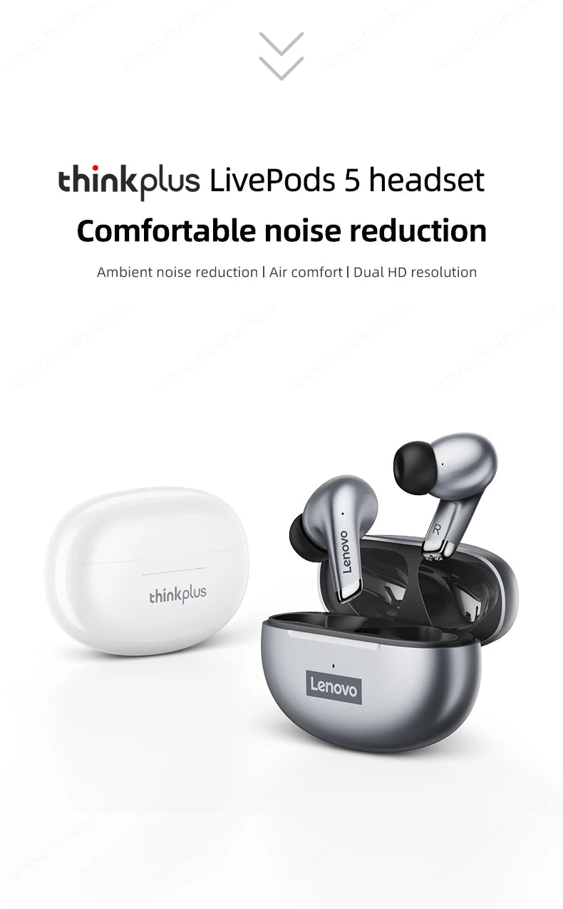 Lenovo LP5 Earbuds – Clear Sound & Deep Bass