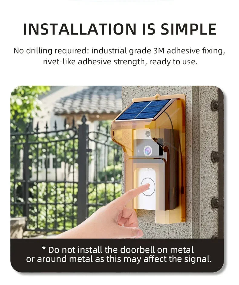 Smart Solar Doorbell – No Charging Hassle, Full Security
