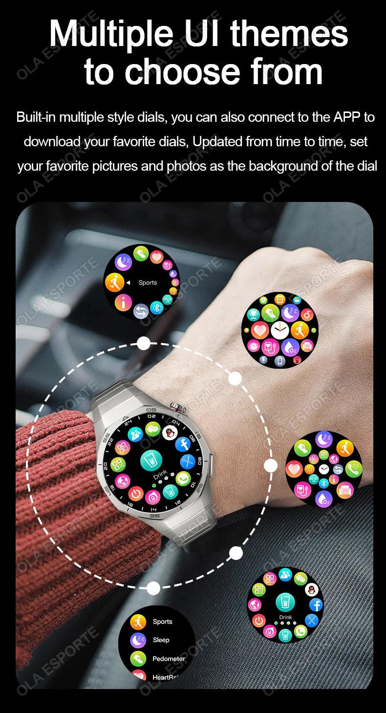 Smart Watch 5 Pro Men HD AMOLED Screen GPS Heart rate Bluetooth Call IP68 Waterproof Man Smartwatch Holiday Gifts