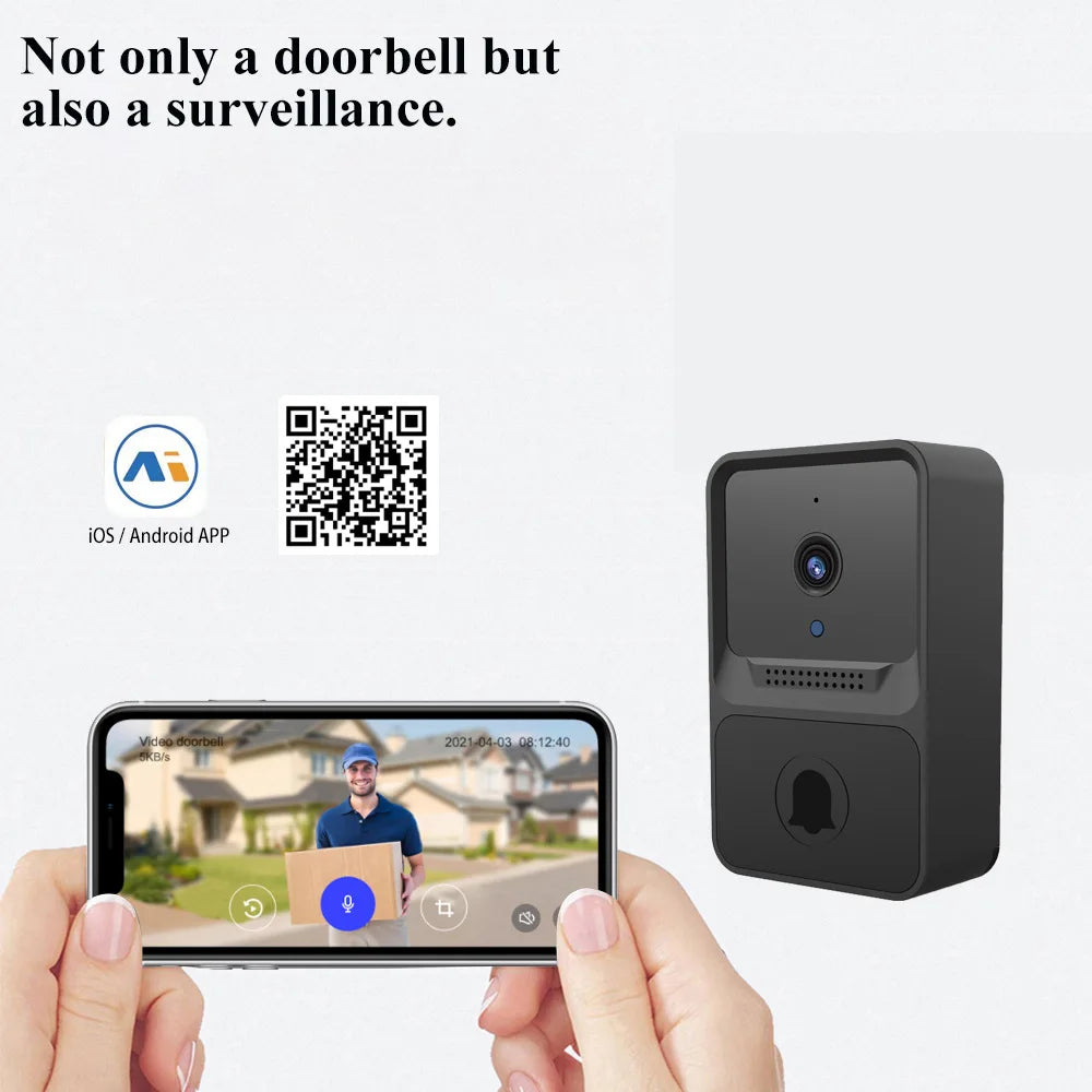 Smart WiFi Video Doorbell – HD Camera, Night Vision & Two-Way Talk
