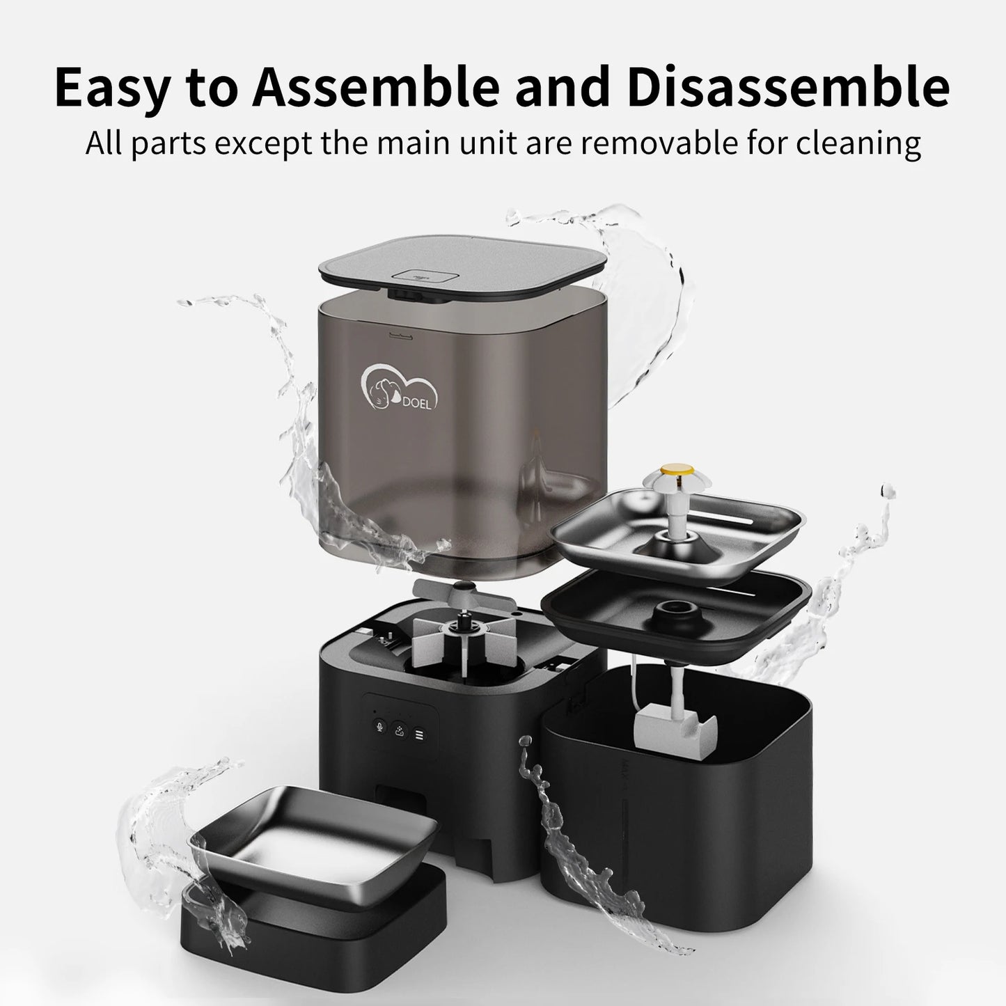 DOEL 2-in-1 smart Cat Feeder – Food & Water, Scheduled & WiFi Controlled