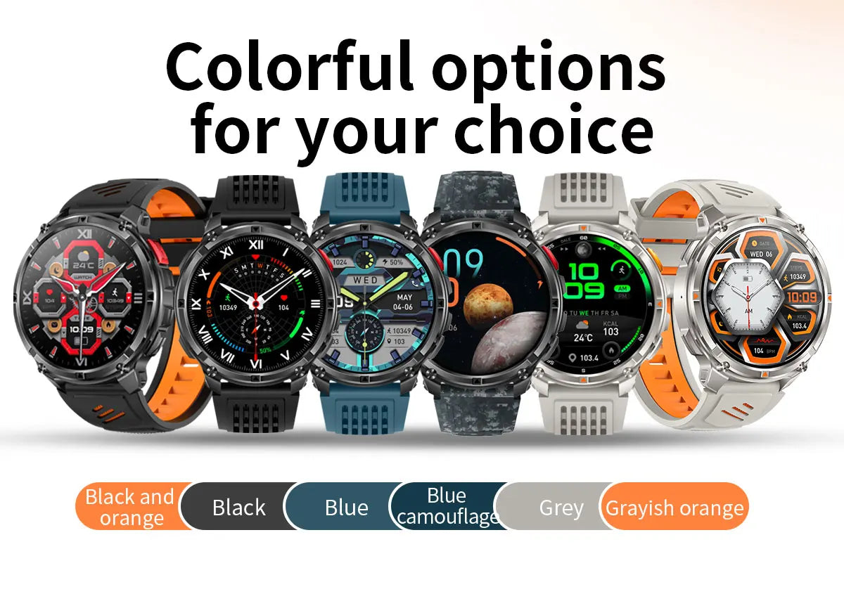 2026 New T-Rex3 Ultra 1100Mah Military Smart Watch Men 1.7"AMOLED GPS Path 5ATM Waterproof Compass LED Flashlight Smartwatch iOS