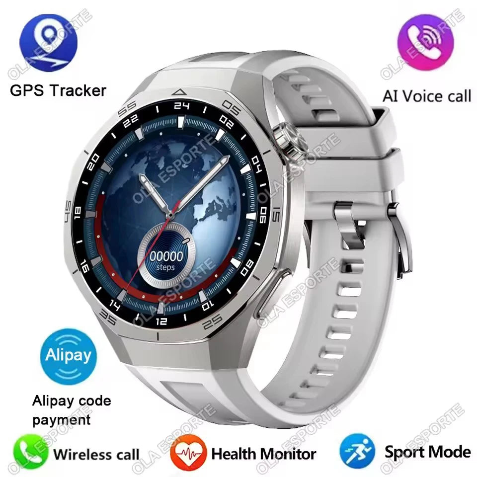Smart Watch 5 Pro Men HD AMOLED Screen GPS Heart rate Bluetooth Call IP68 Waterproof Man Smartwatch Holiday Gifts
