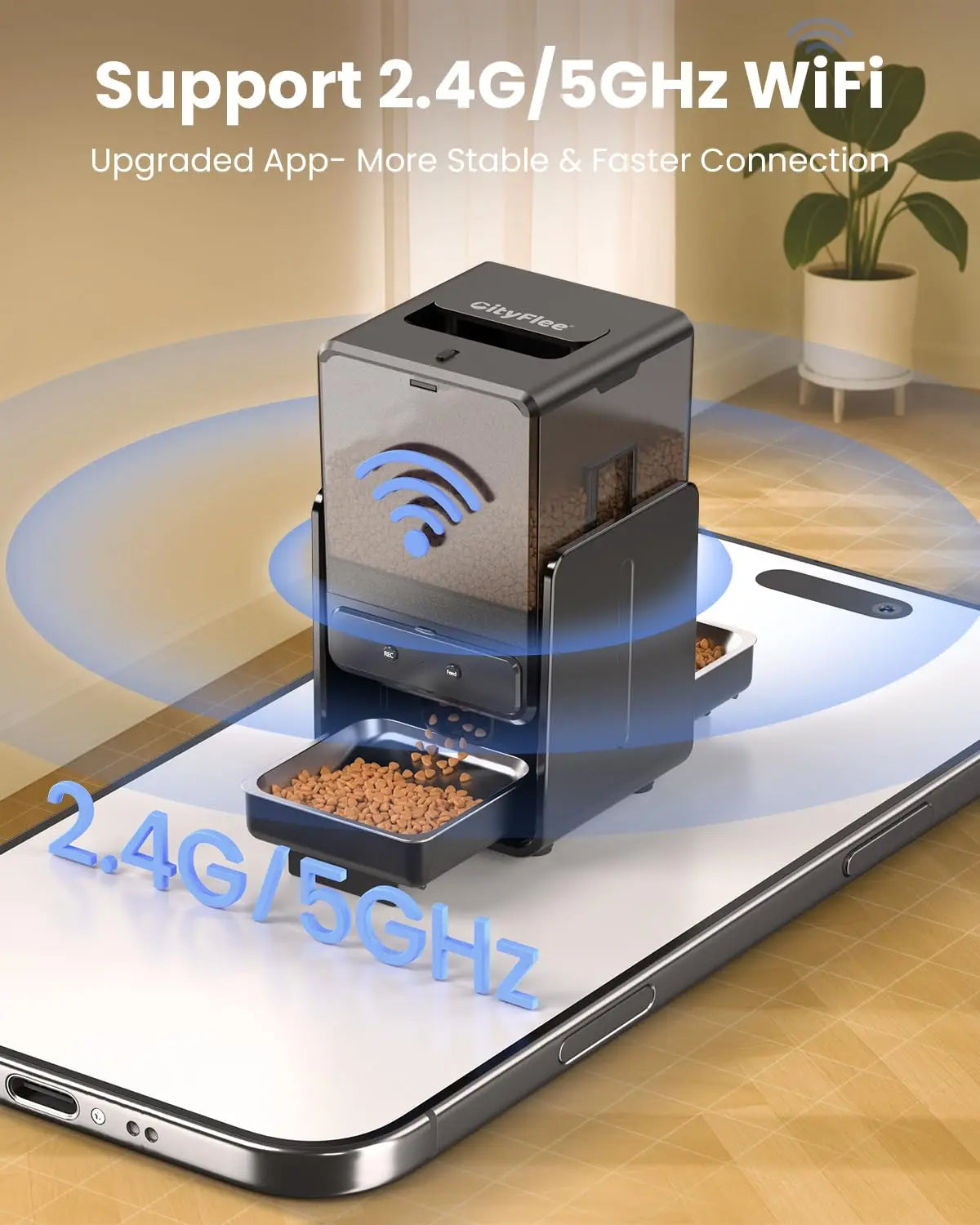 Smart WiFi Cat Feeder – Dual Bowl Automatic Pet Feeder