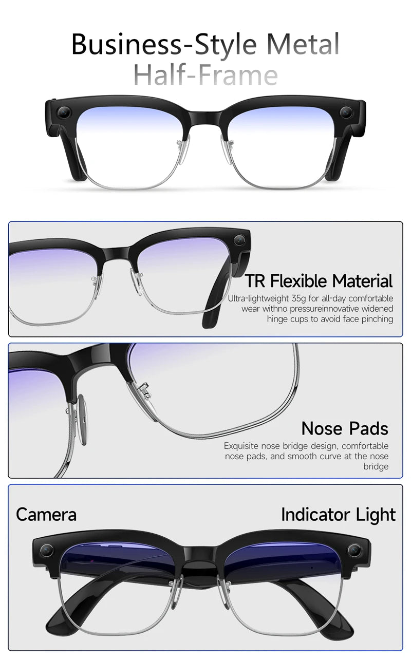 All-in-One 4K AI Smart Glasses – Capture, Call & Translate