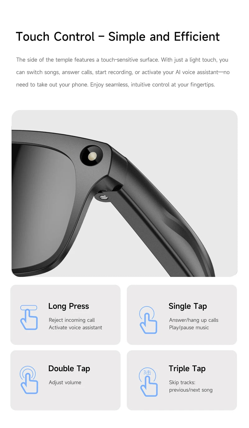 NextGen AI Smart Glasses – 6K HD Camera & Bluetooth Calling