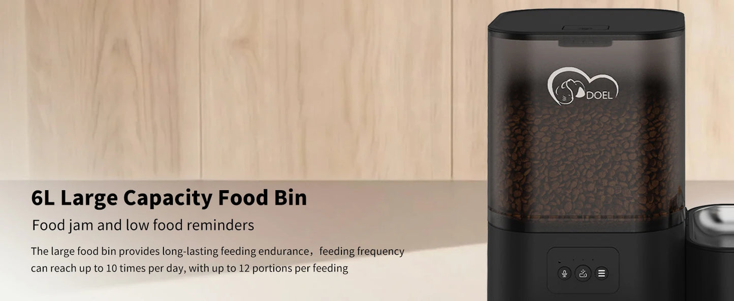 DOEL 2-in-1 smart Cat Feeder – Food & Water, Scheduled & WiFi Controlled