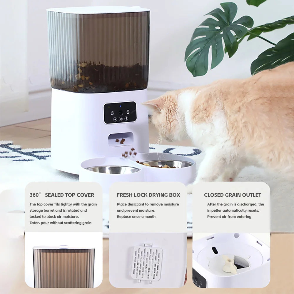 5L Smart Pet Feeder – See, Talk & Feed Your Pet from Anywhere via WiFi