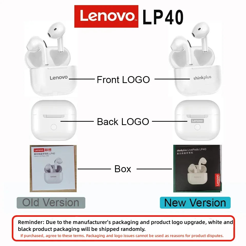 Lenovo LP40 Earbuds – Smooth Touch & Clear Audio