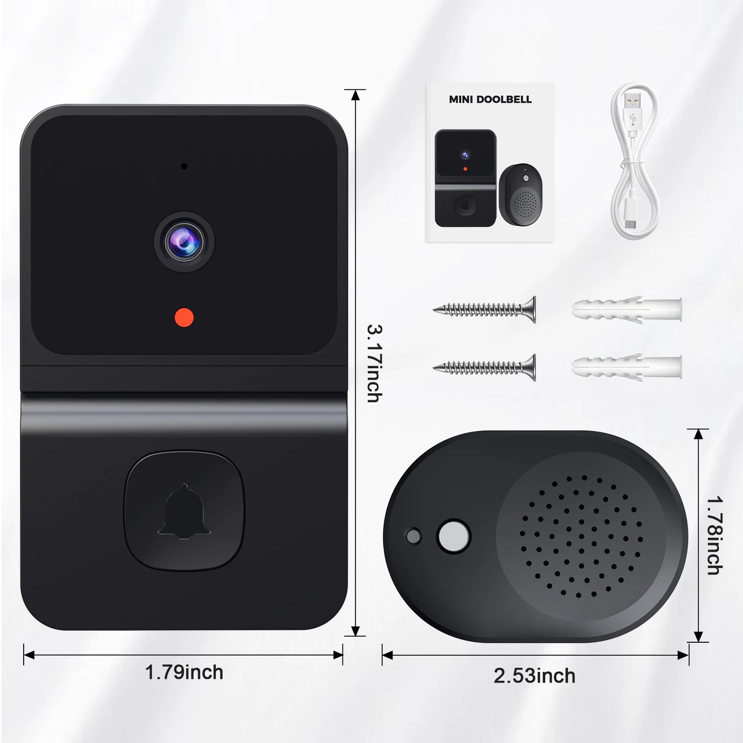 Smart WiFi Video Doorbell – HD Camera, Night Vision & Two-Way Talk