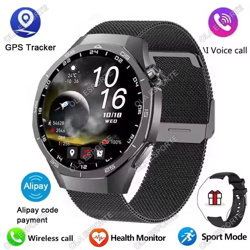 Smart Watch 5 Pro Men HD AMOLED Screen GPS Heart rate Bluetooth Call IP68 Waterproof Man Smartwatch Holiday Gifts