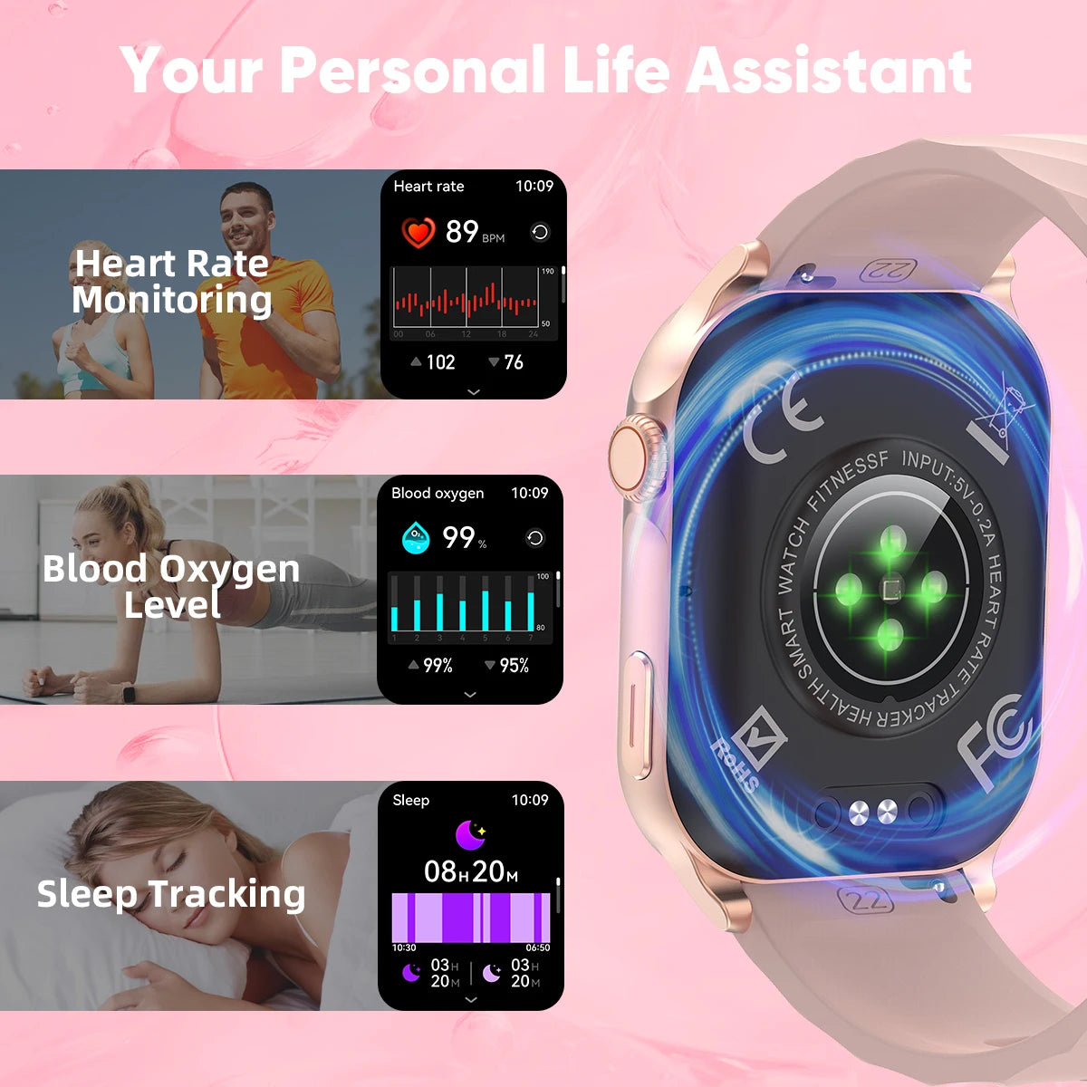 LIGE AMOLED Smart Watch large touch screen 2.01 inch