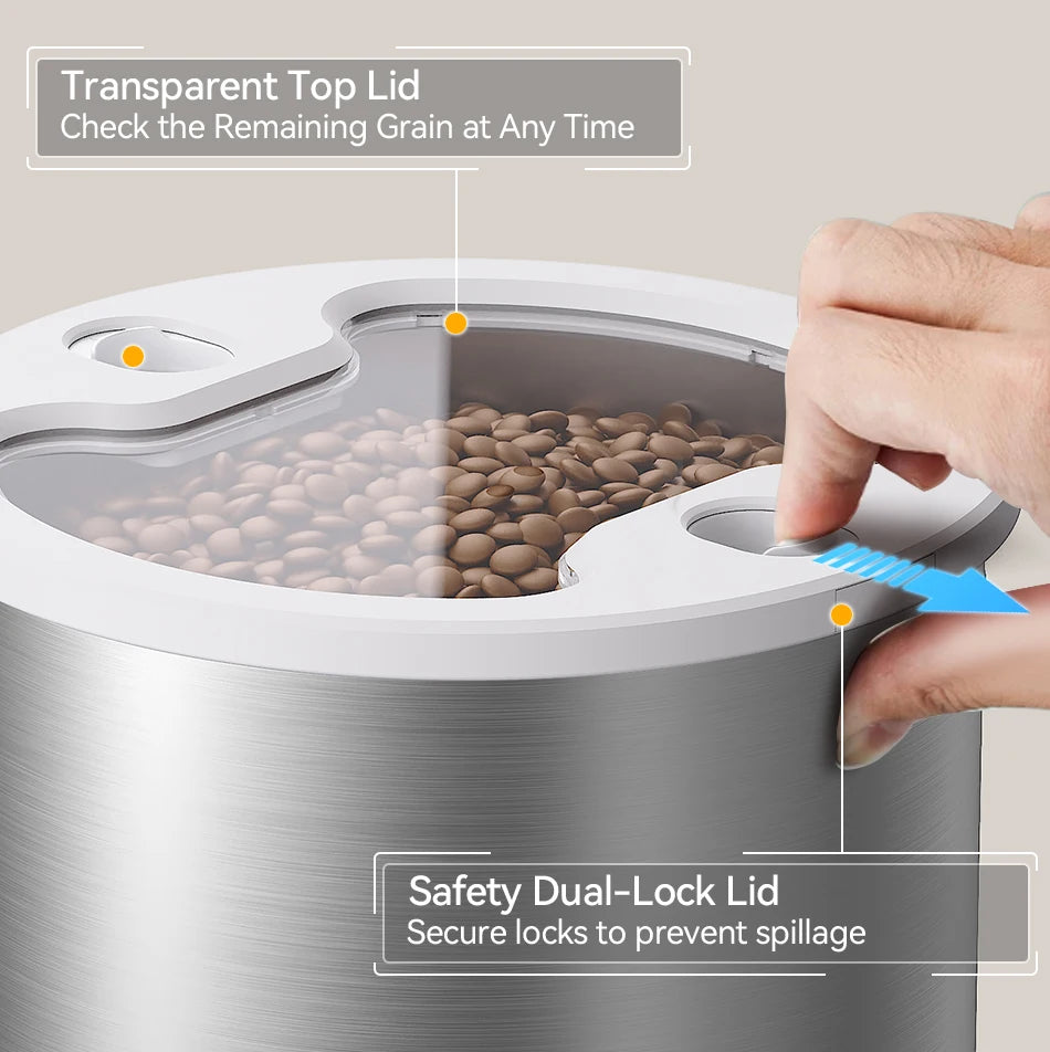 ROJECO 4.5L Smart Pet Feeder – Record Your Voice & Feed on Schedule via WiFi
