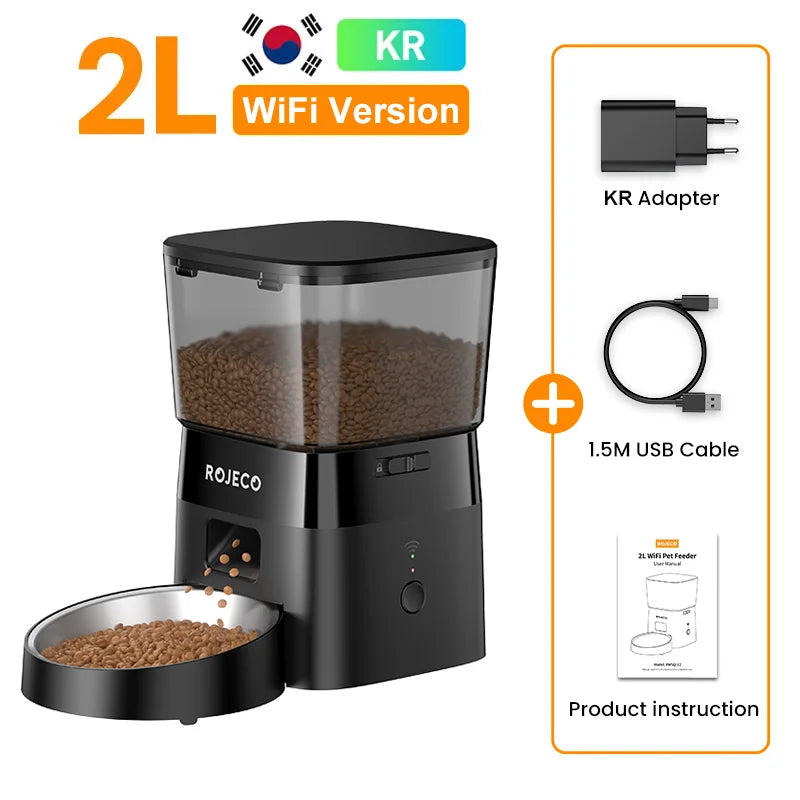 ROJECO smart Dog Feeder – Never Miss a Meal, Control from Anywhere via WiFi