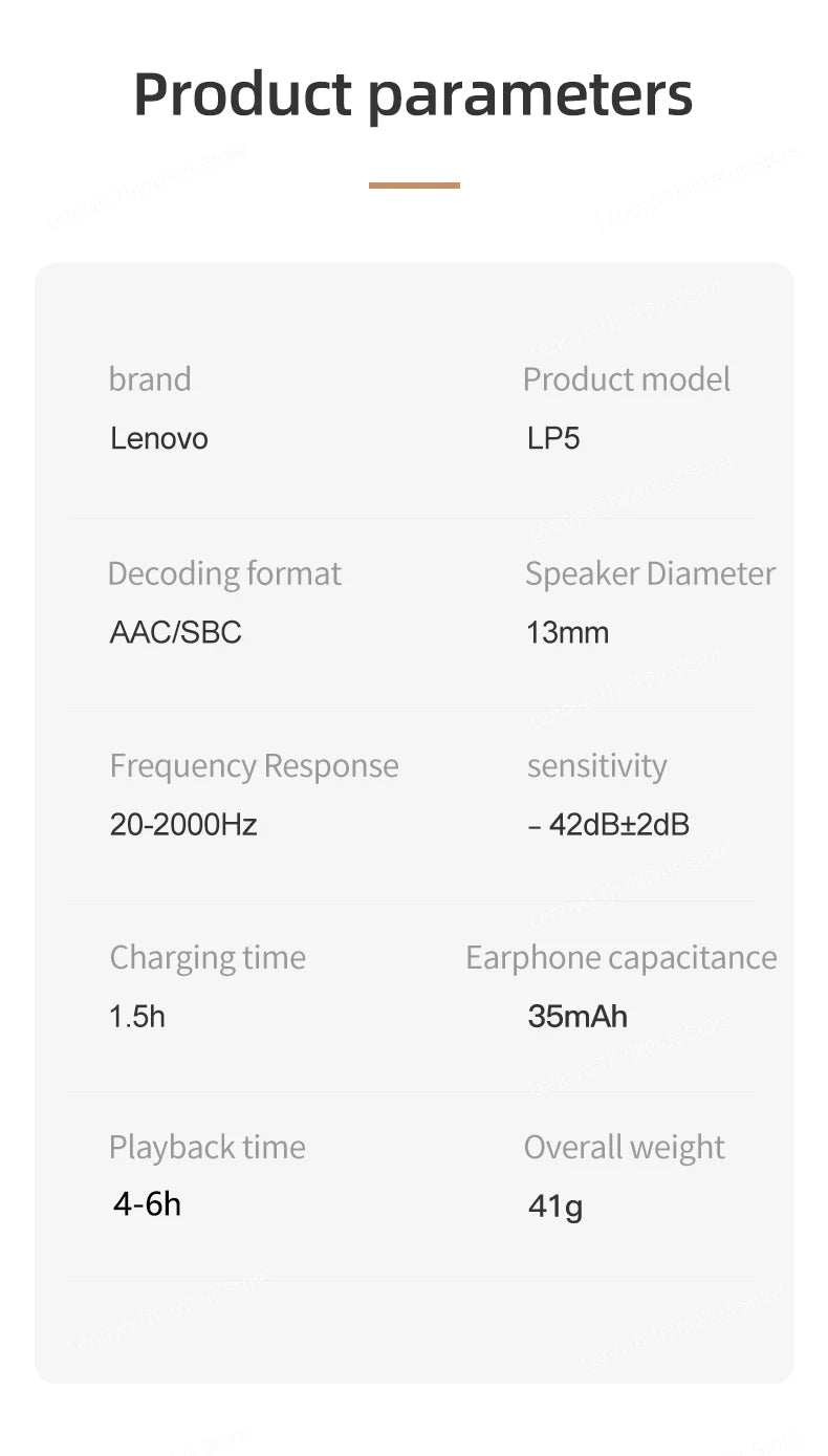 Lenovo LP5 Earbuds – Clear Sound & Deep Bass