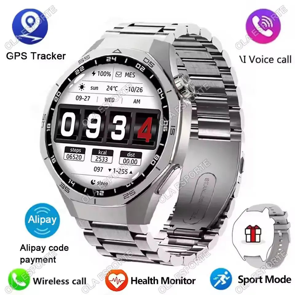 Smart Watch 5 Pro Men HD AMOLED Screen GPS Heart rate Bluetooth Call IP68 Waterproof Man Smartwatch Holiday Gifts