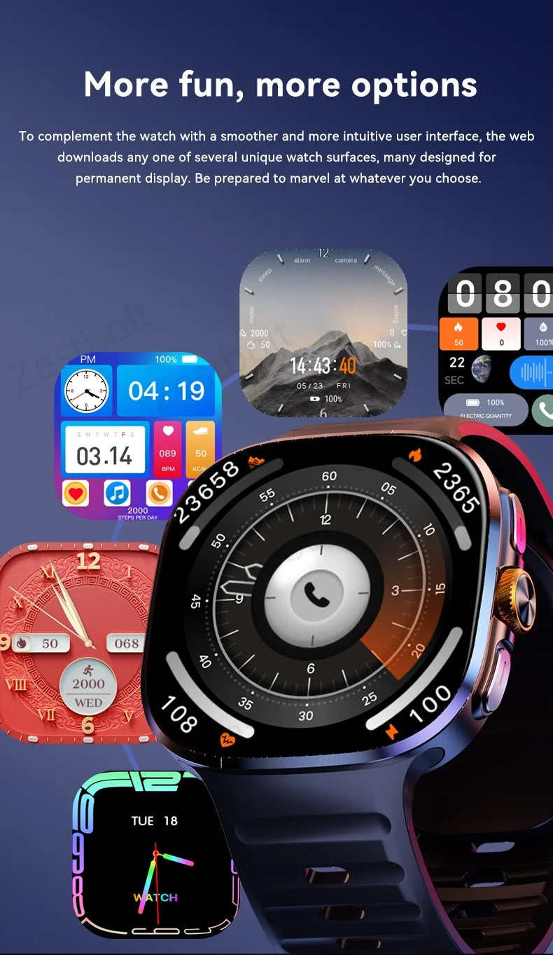 New M99 5G Cellular Version Smartwatch 2.4inch Amoled Larger Screen Rotary Camera Sim Card Slot WIFI