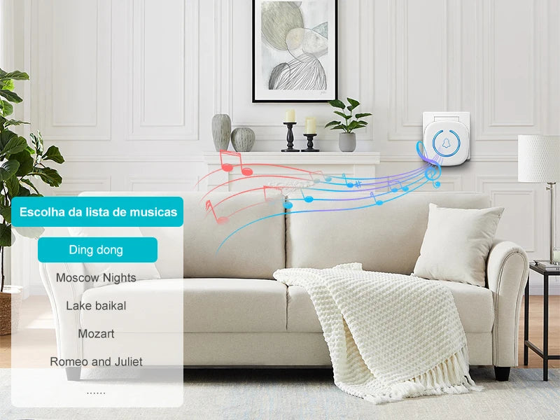 Smart Wireless Doorbell – 300M Range & 60 Melodies
