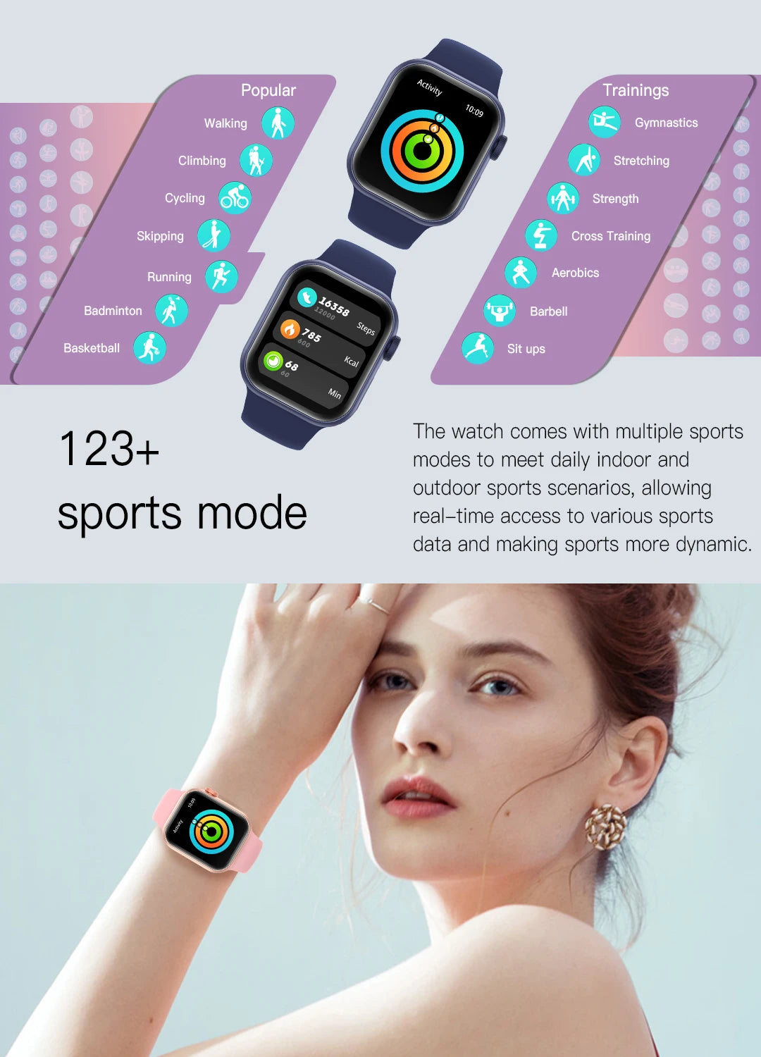 Smart Watch for Women Calorie Counting Sport Watch