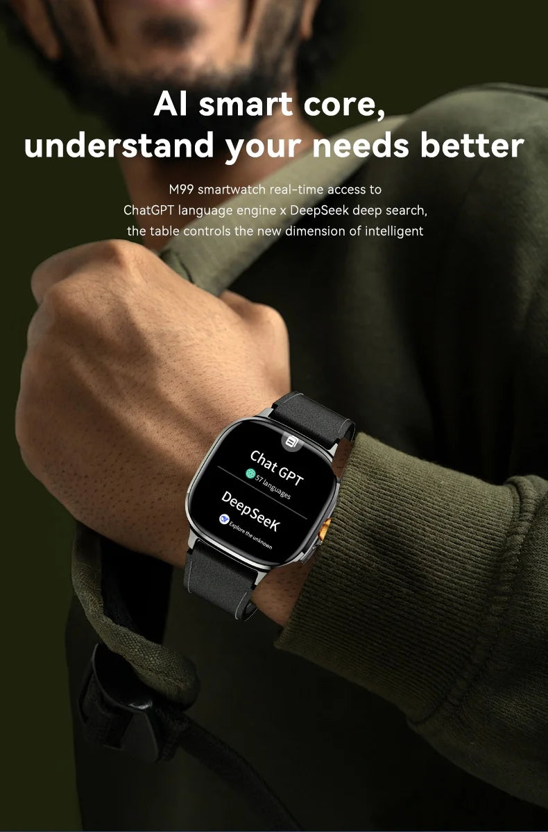 New M99 5G Cellular Version Smartwatch 2.4inch Amoled Larger Screen Rotary Camera Sim Card Slot WIFI