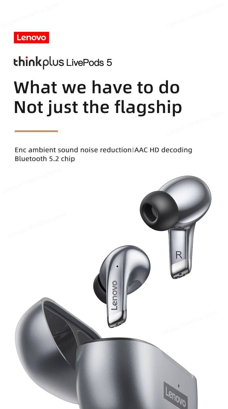 Lenovo LP5 Earbuds – Clear Sound & Deep Bass
