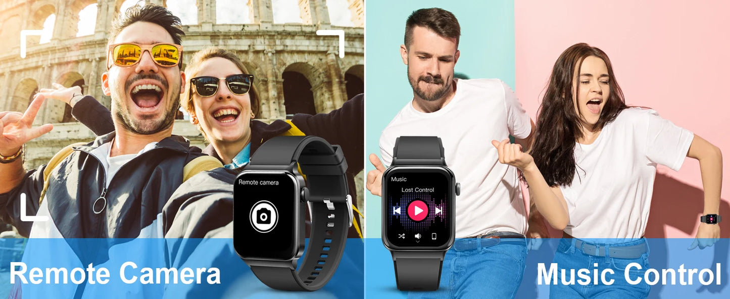 T50 Fitness Tracker Smartwatch | 100+ Sport Modes I Waterproof | 1.85" Ultra Thin + Heart Rate/Sleep Monitor (Answer Call)