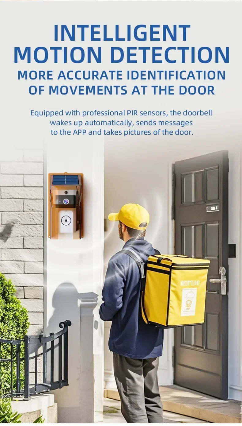 Smart Solar Doorbell – No Charging Hassle, Full Security