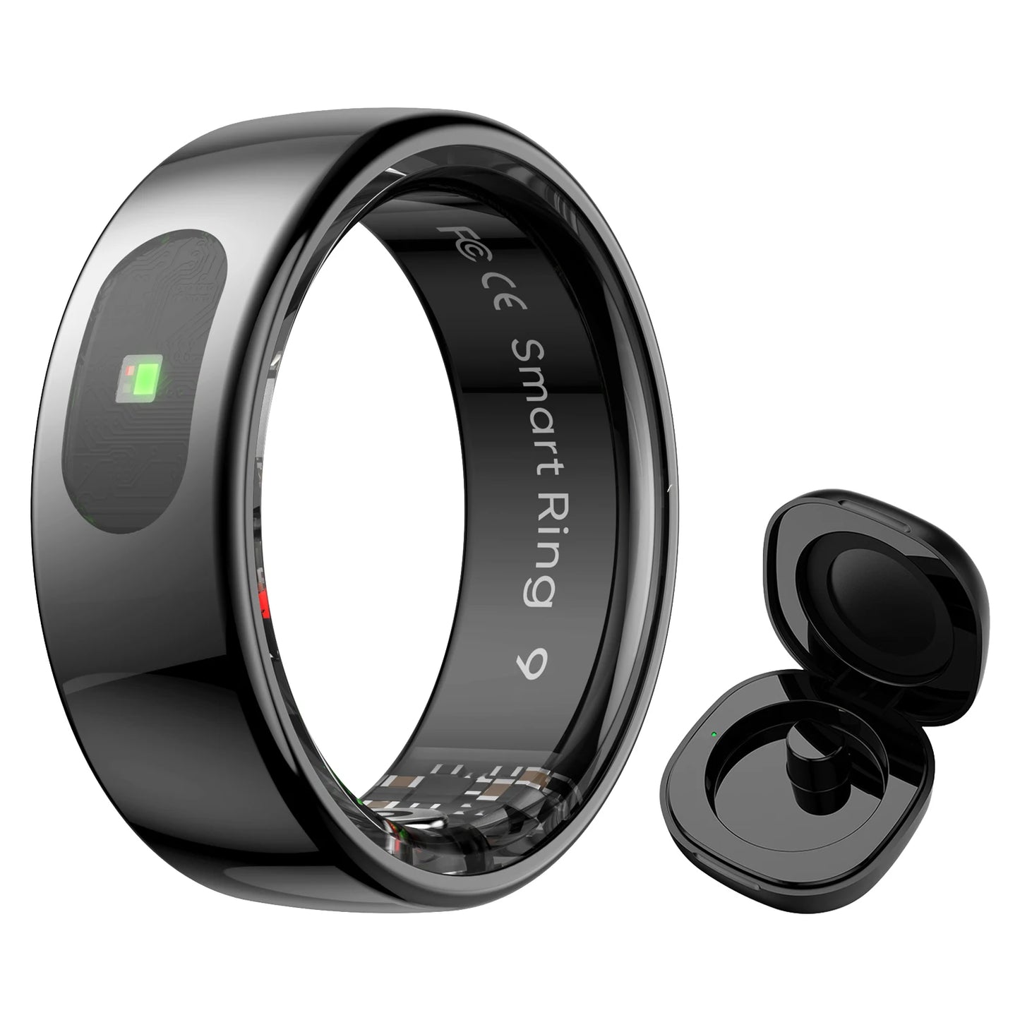 R08 Smart Ring Touch Control Function Health Monitor 5ATM Waterproof Skin Temperature Measurement