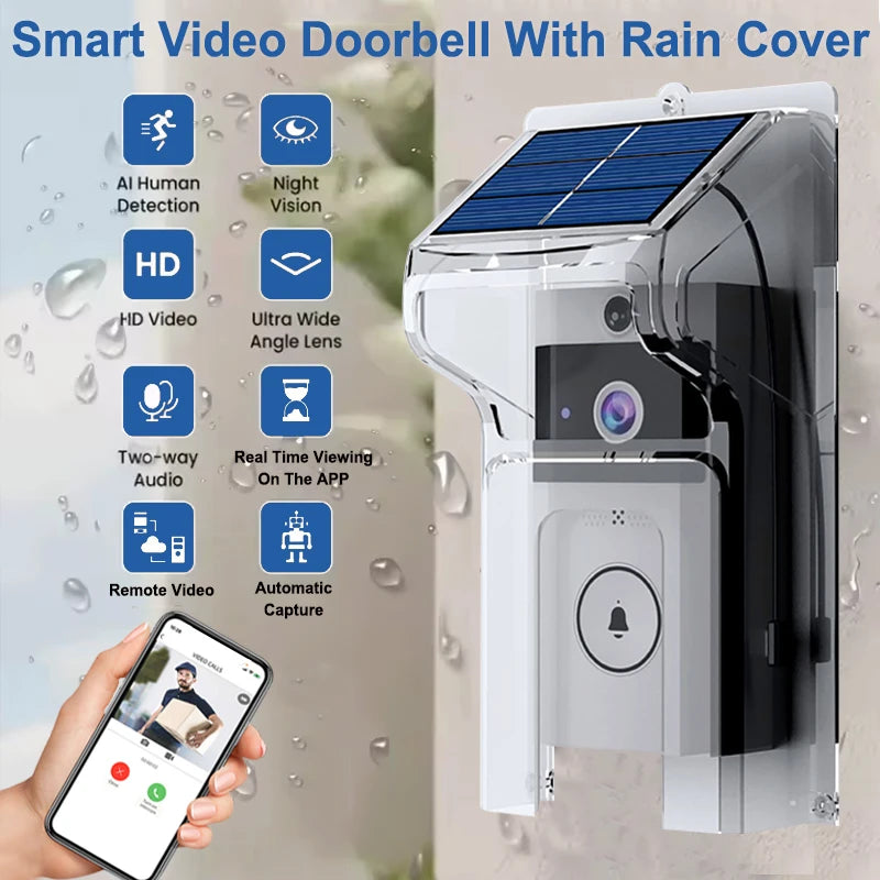 Smart Solar Doorbell – No Charging Hassle, Full Security