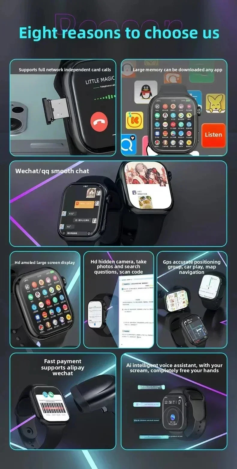 Innovative VP09 Smartwatch 4G 5G Dual SIM Android OS GPS Navigation WIFI Connection 8MP Camera Google Support Outdoor Watch