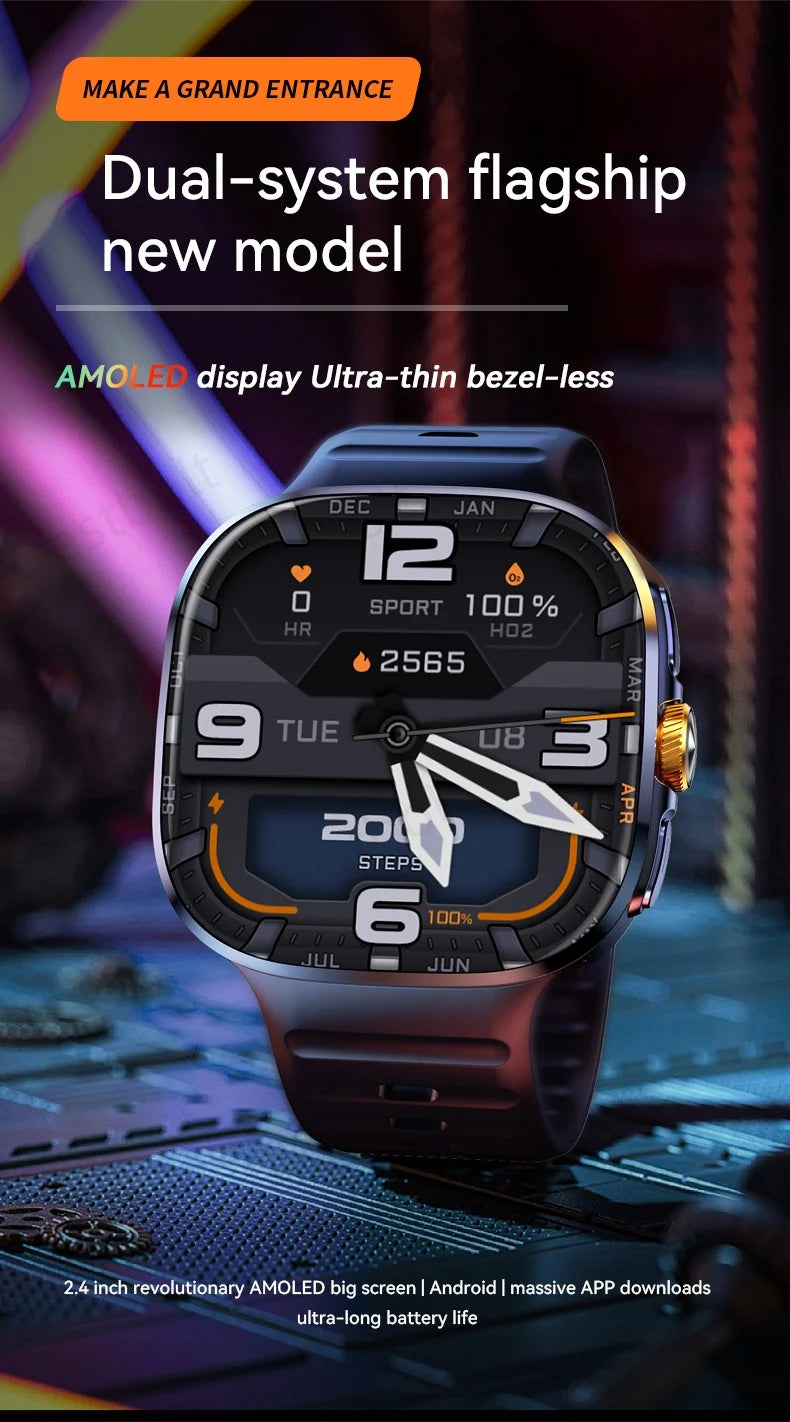 New M99 5G Cellular Version Smartwatch 2.4inch Amoled Larger Screen Rotary Camera Sim Card Slot WIFI