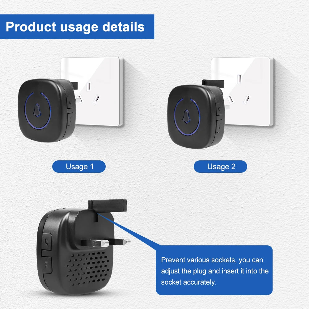 Smart Wireless Doorbell – 300M Range & 60 Melodies
