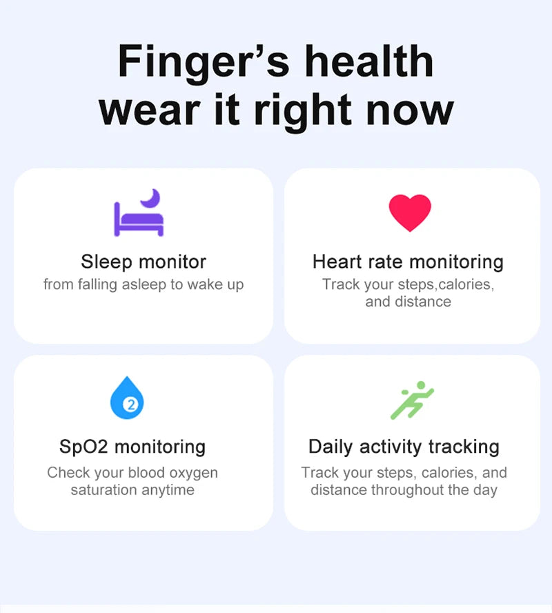 R03 Smart Ring With Charing Case, Battery Life 39 Days, Health Sleep Monitor, 5ATM Waterproof, Multi-sport Mode