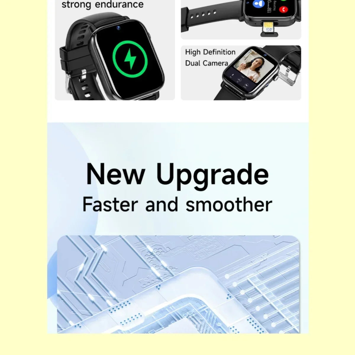 don't miss you kids - 4G New - Video Call Smart Watch 1.99 ''410 * 502 HD Screen, SIM Card, GPS WIFI Dual Camera