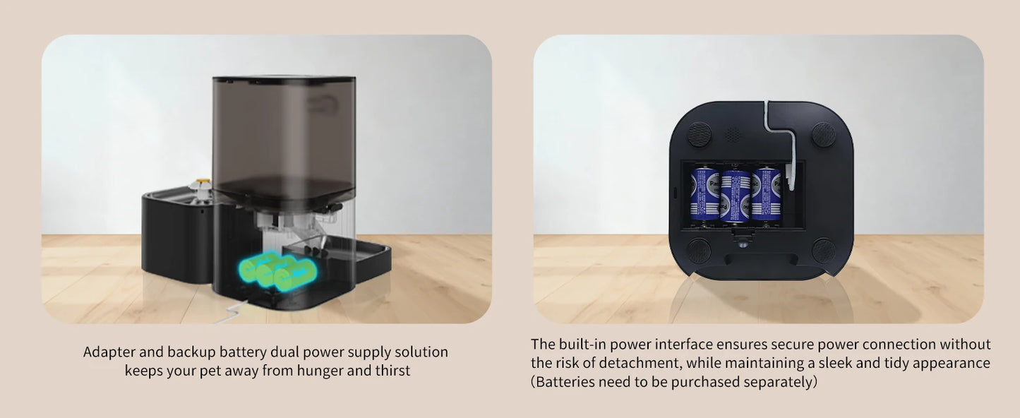 DOEL 2-in-1 smart Cat Feeder – Food & Water, Scheduled & WiFi Controlled