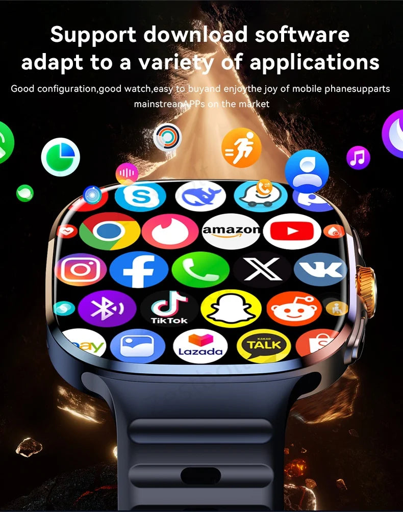 New M99 5G Cellular Version Smartwatch 2.4inch Amoled Larger Screen Rotary Camera Sim Card Slot WIFI