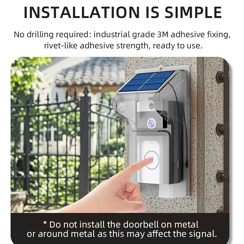 Smart Solar Doorbell – No Charging Hassle, Full Security