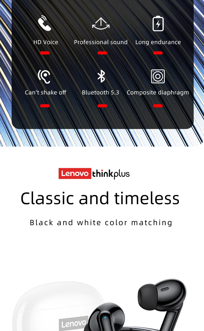 Lenovo XT88 Wireless Earbuds – HiFi Sound & Noise Reduction
