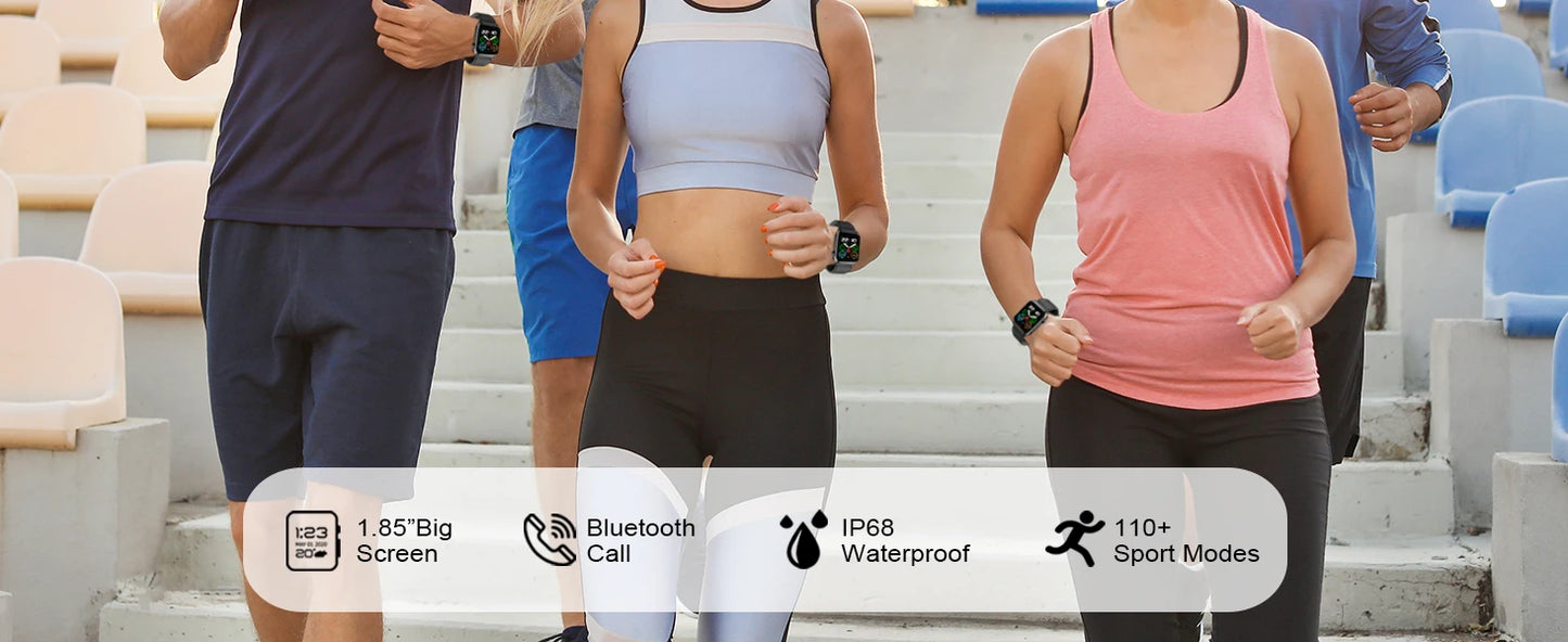 Jxrev 1.85" Ultra Thin Smartwatch - Waterproof - Fitness Tracker1.85 inch - battery life 7 days