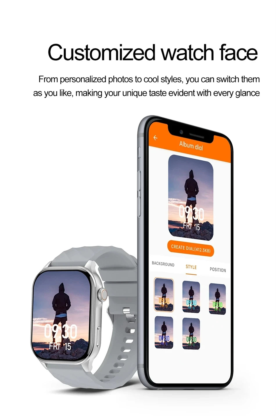 LIGE AMOLED Smart Watch large touch screen 2.01 inch