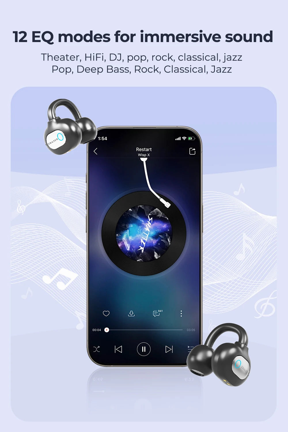 ERAZER AI Translator Ear Clip Earbuds – Real-Time Translation & Wireless Freedom