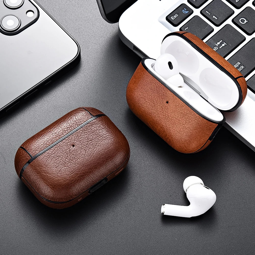 Luxury Leather AirPods Case – Elegant Everyday Protection