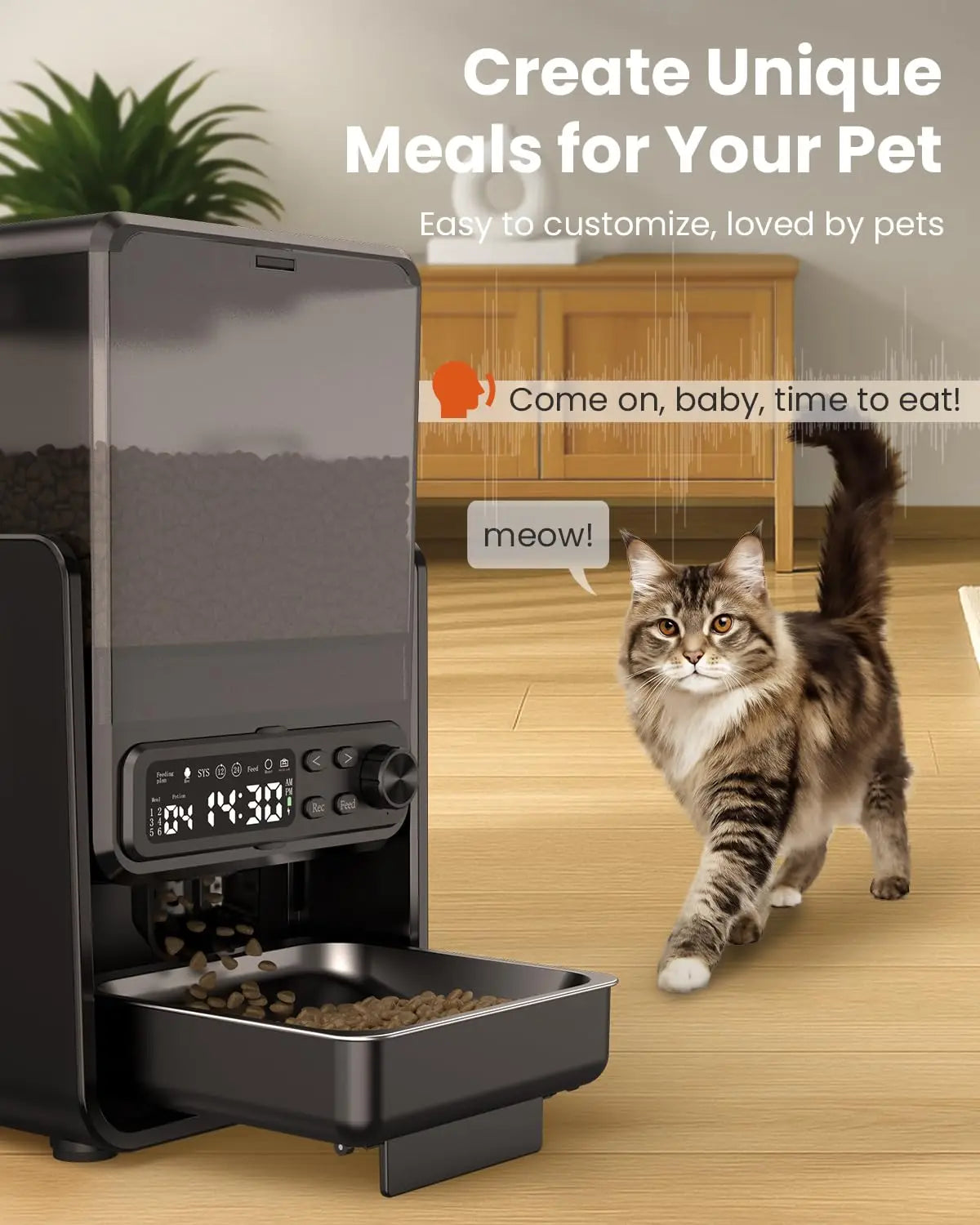 Smart WiFi Cat Feeder – Dual Bowl Automatic Pet Feeder