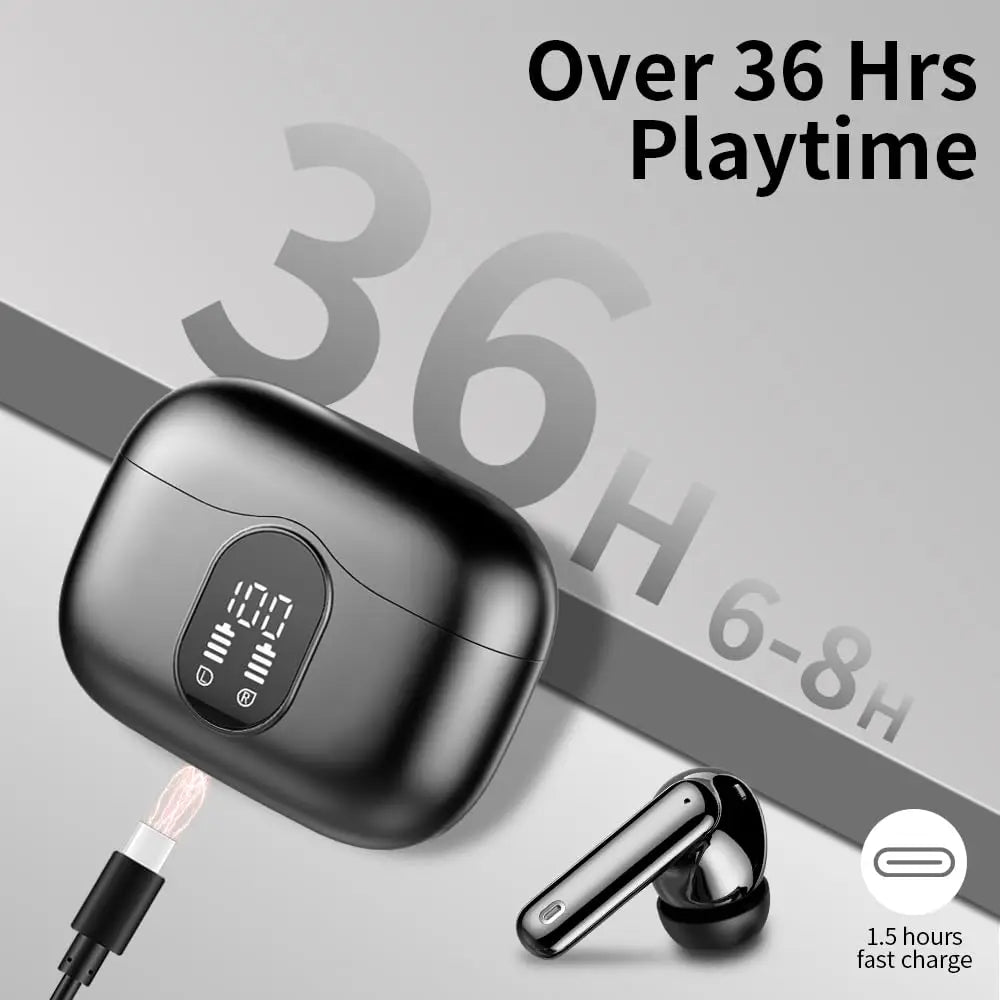 Wireless Bluetooth 5.3 Earbuds – ENC Calls & 36H Battery