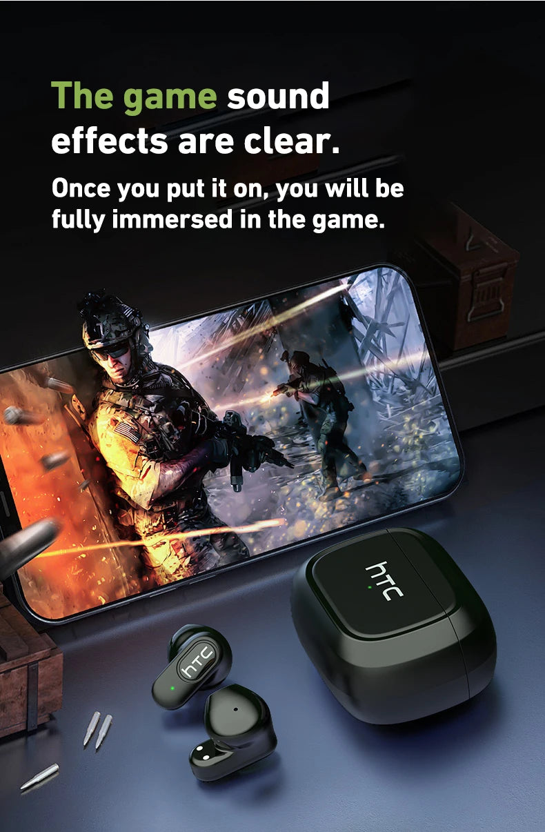 HTC Mini TWS Earbuds – Bluetooth Wireless & Noise Reduction