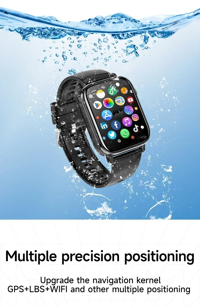 don't miss you kids - 4G New - Video Call Smart Watch 1.99 ''410 * 502 HD Screen, SIM Card, GPS WIFI Dual Camera