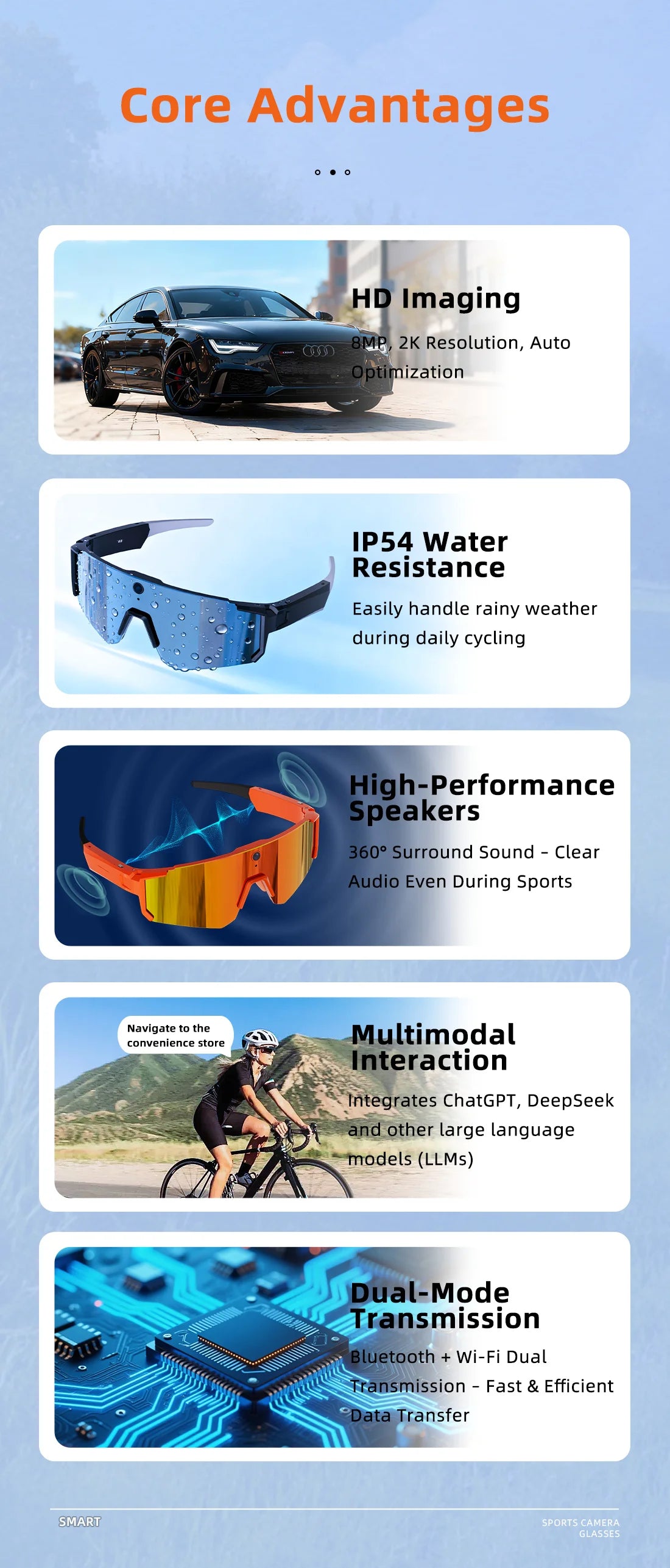 POV Smart Glasses – Capture Life Hands-Free (1080P)
