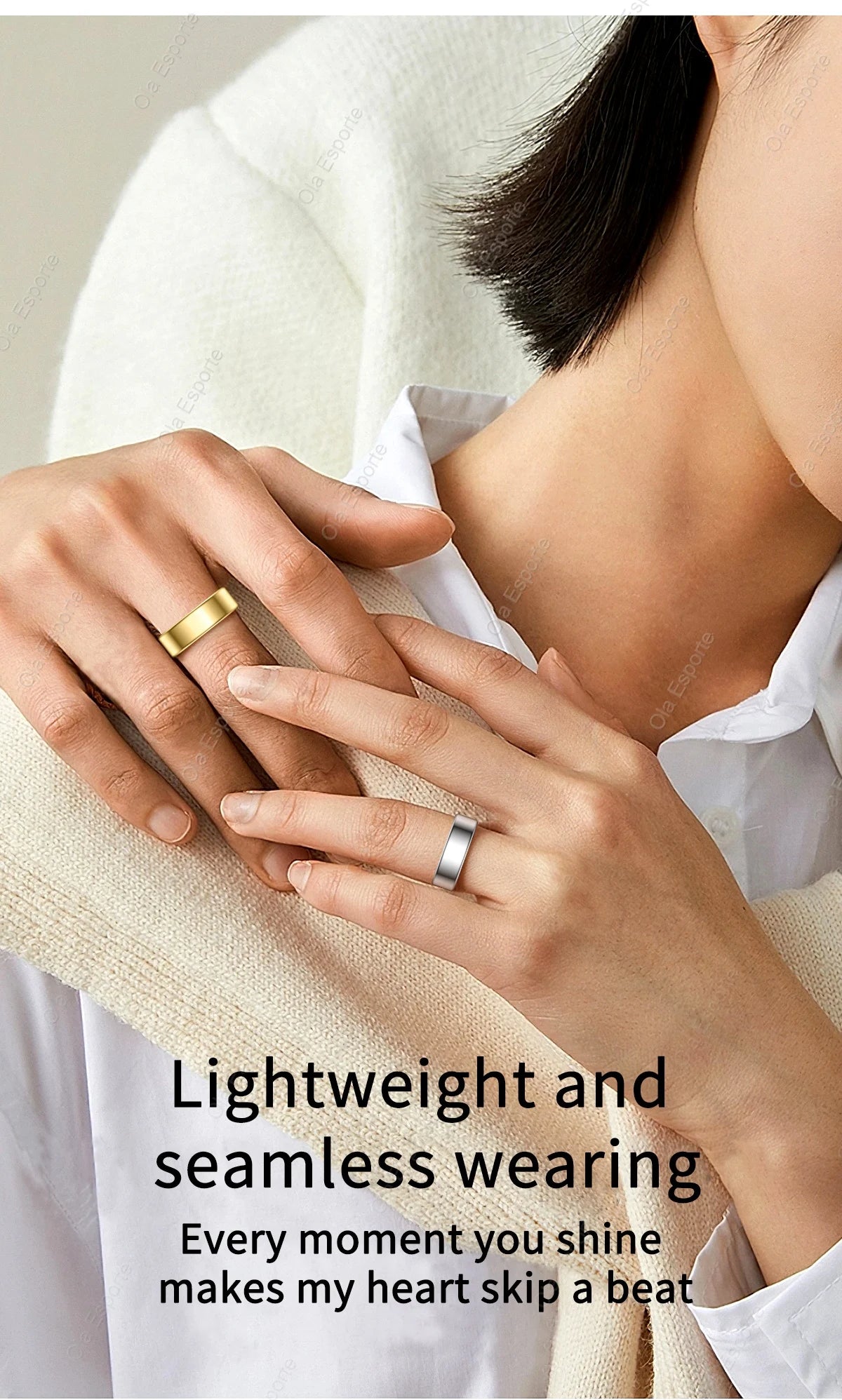 R10 Smart Ring with Charging Dock  Health Sleep Heart Rate Monitoring 5ATM Waterproof Multi-sport Mode