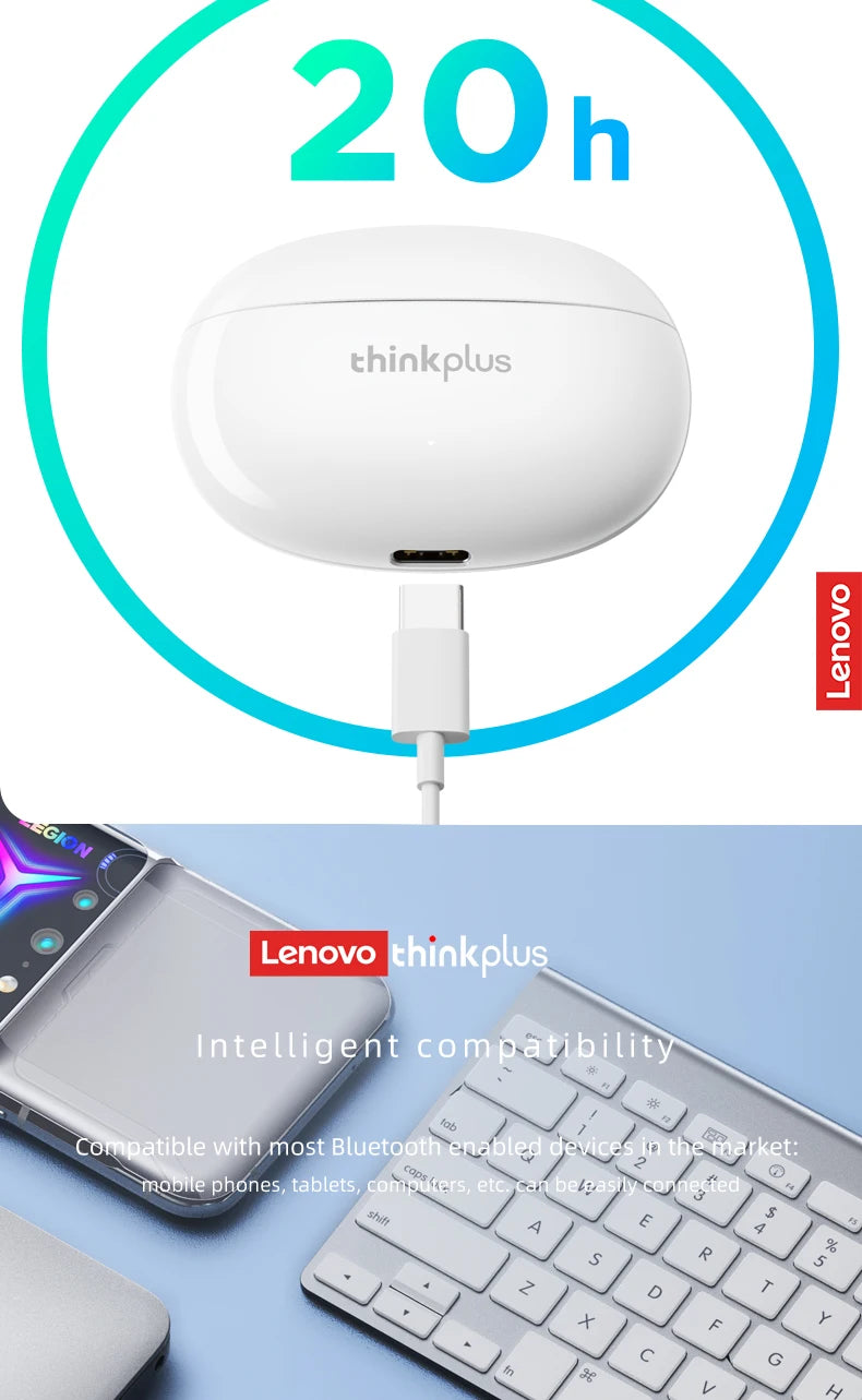 Lenovo XT88 Wireless Earbuds – HiFi Sound & Noise Reduction